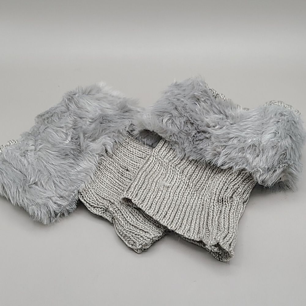 Gray Faux Fur Boot Cuffs , NWOT - Picture 5 of 5